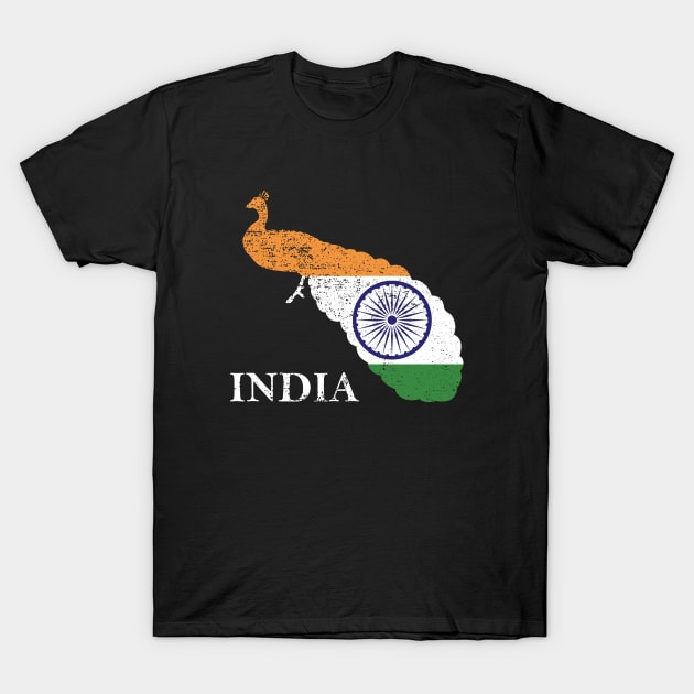 India Peacock Flag T-Shirt by mstory